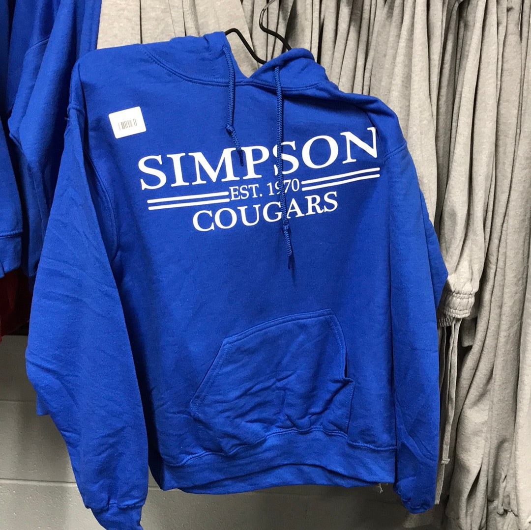 Royal Blue Hoodie White EST. 1970 ADULT