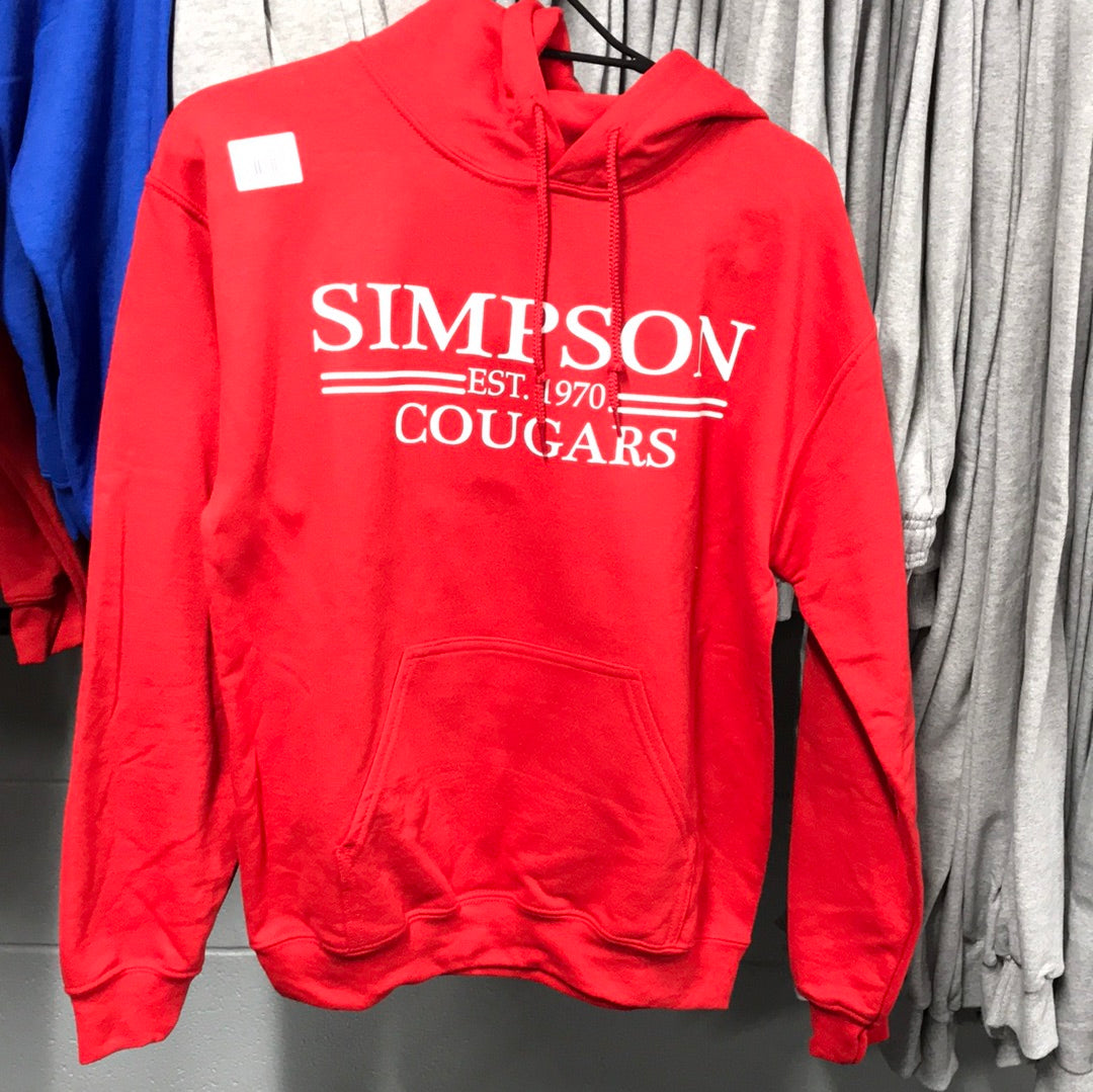 Red Hoodie White EST. 1970 ADULT