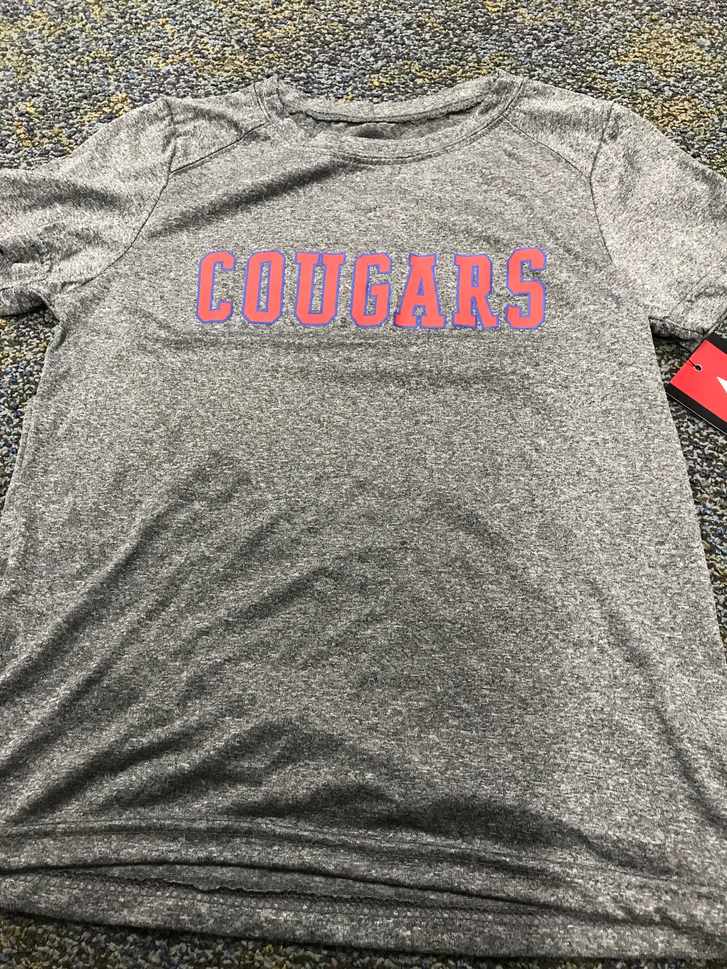 Youth Grey SS Red Cougars