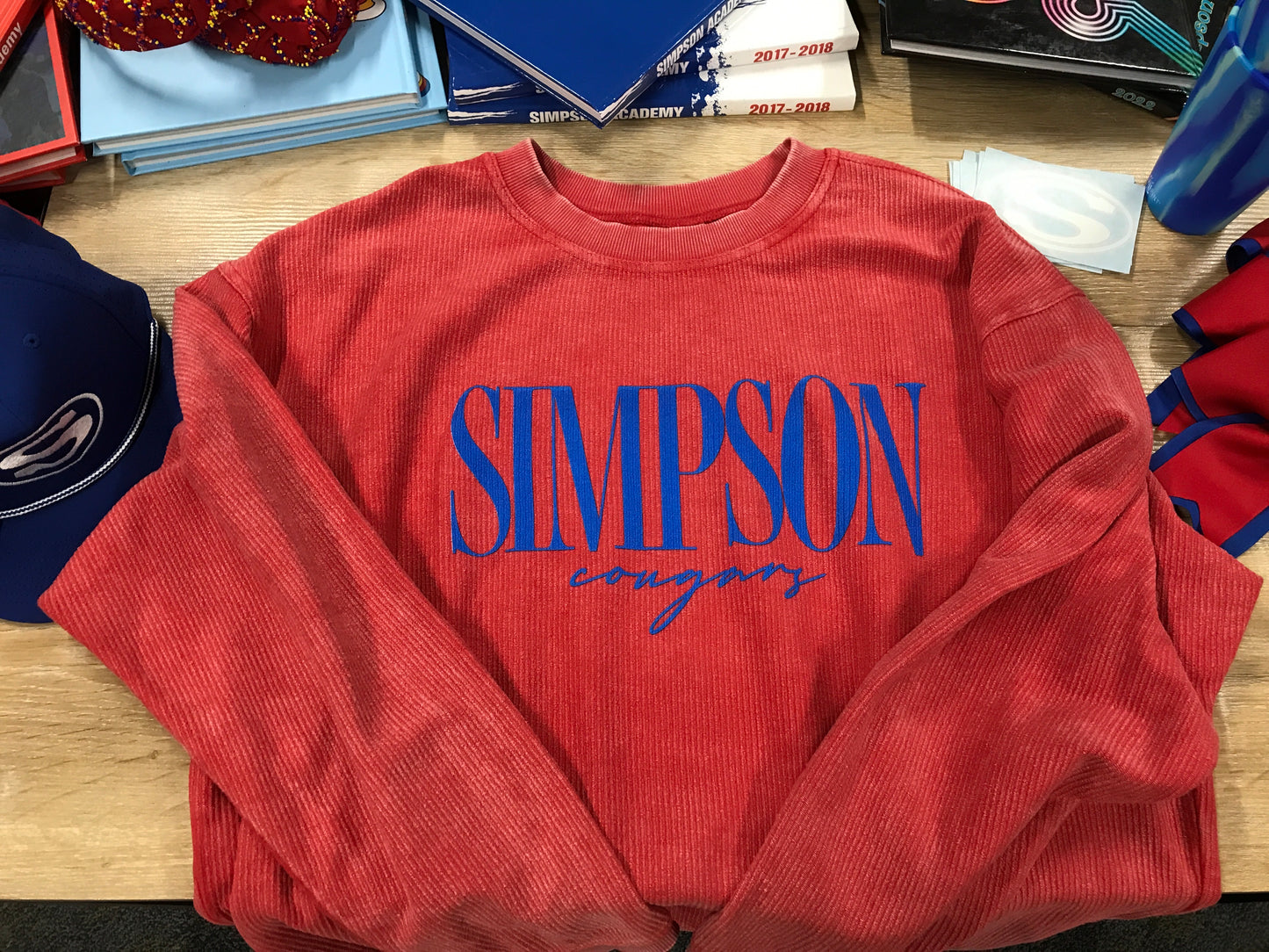 Simpson Cougars Red-Corded  Crewneck