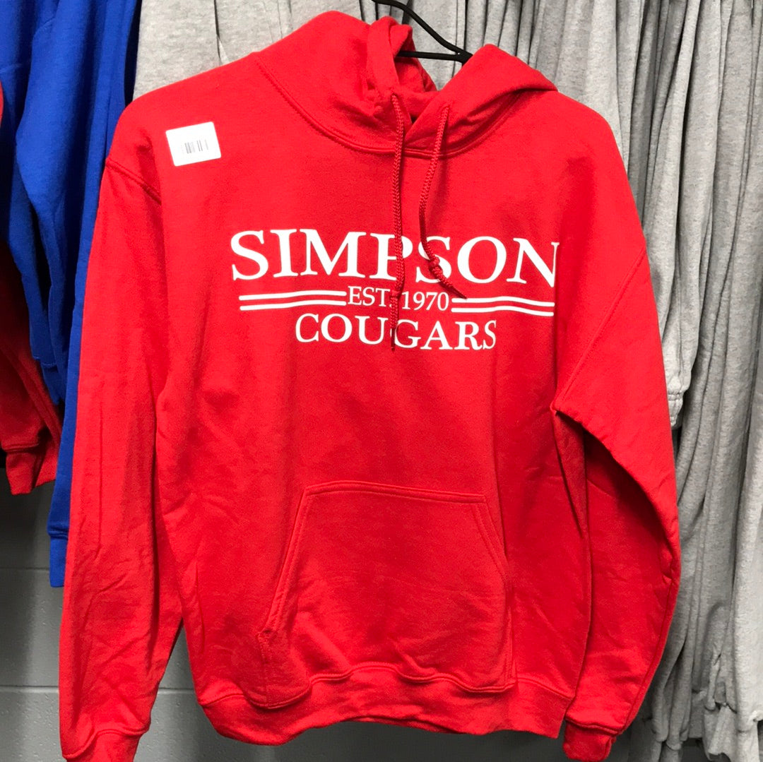 Red Hoodie White EST. 1970 YOUTH