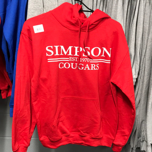 Red Hoodie White EST. 1970 YOUTH