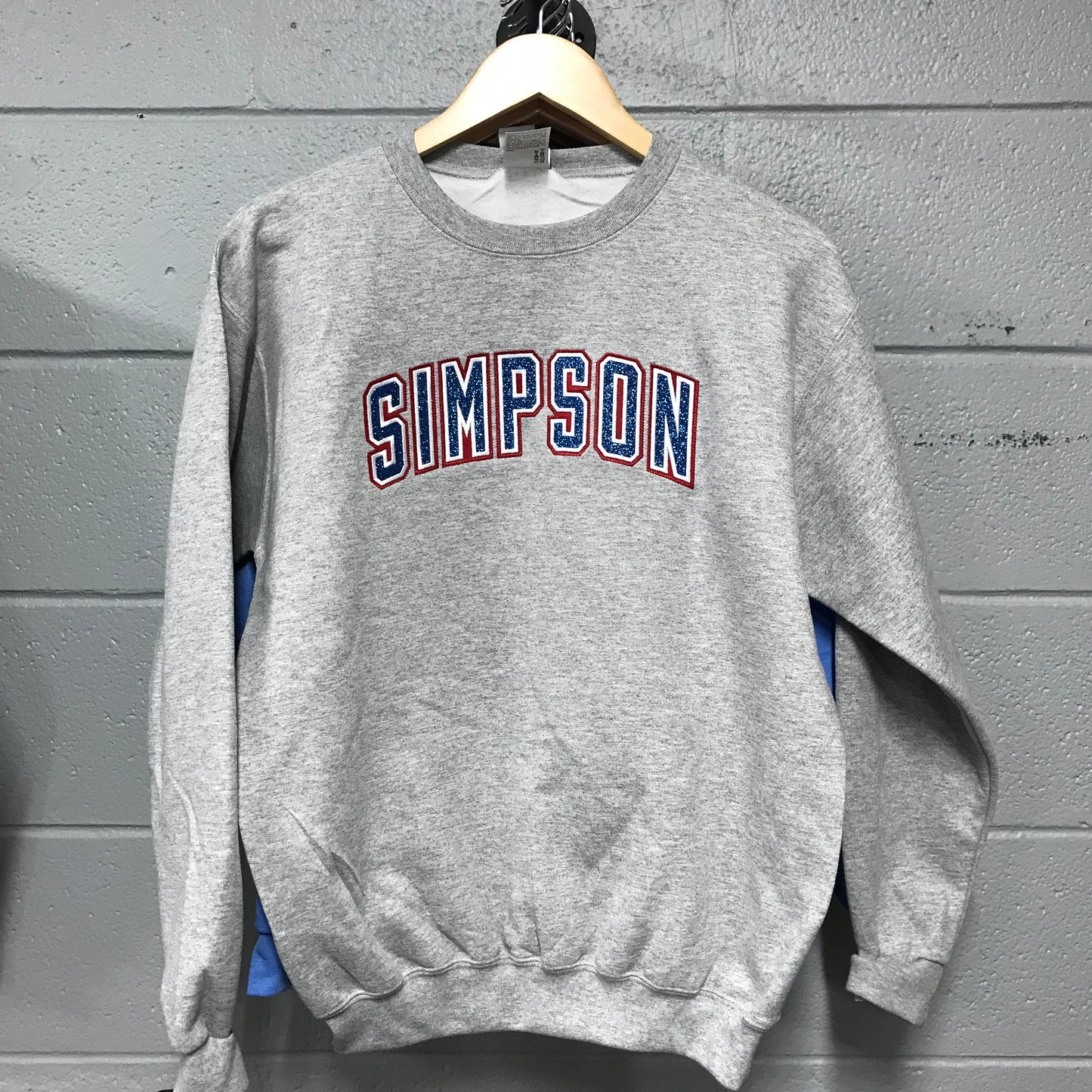 Youth Red/Blue Sparkle Simpson Crewnecks