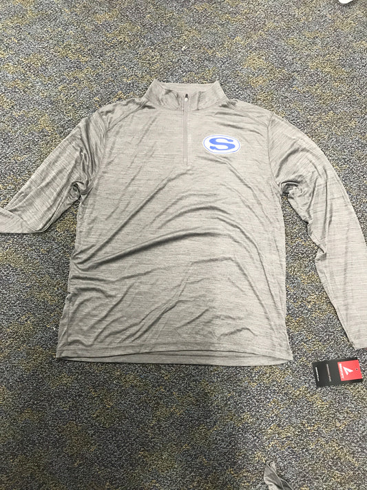 Adult 1/4 Zip Grey Blue S