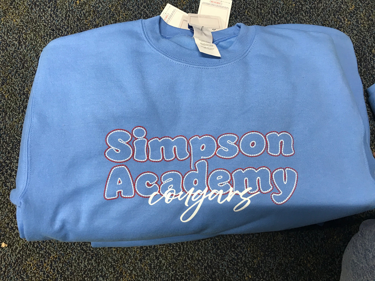 POWDER BLUE Simpson academy cougars sweatshirt