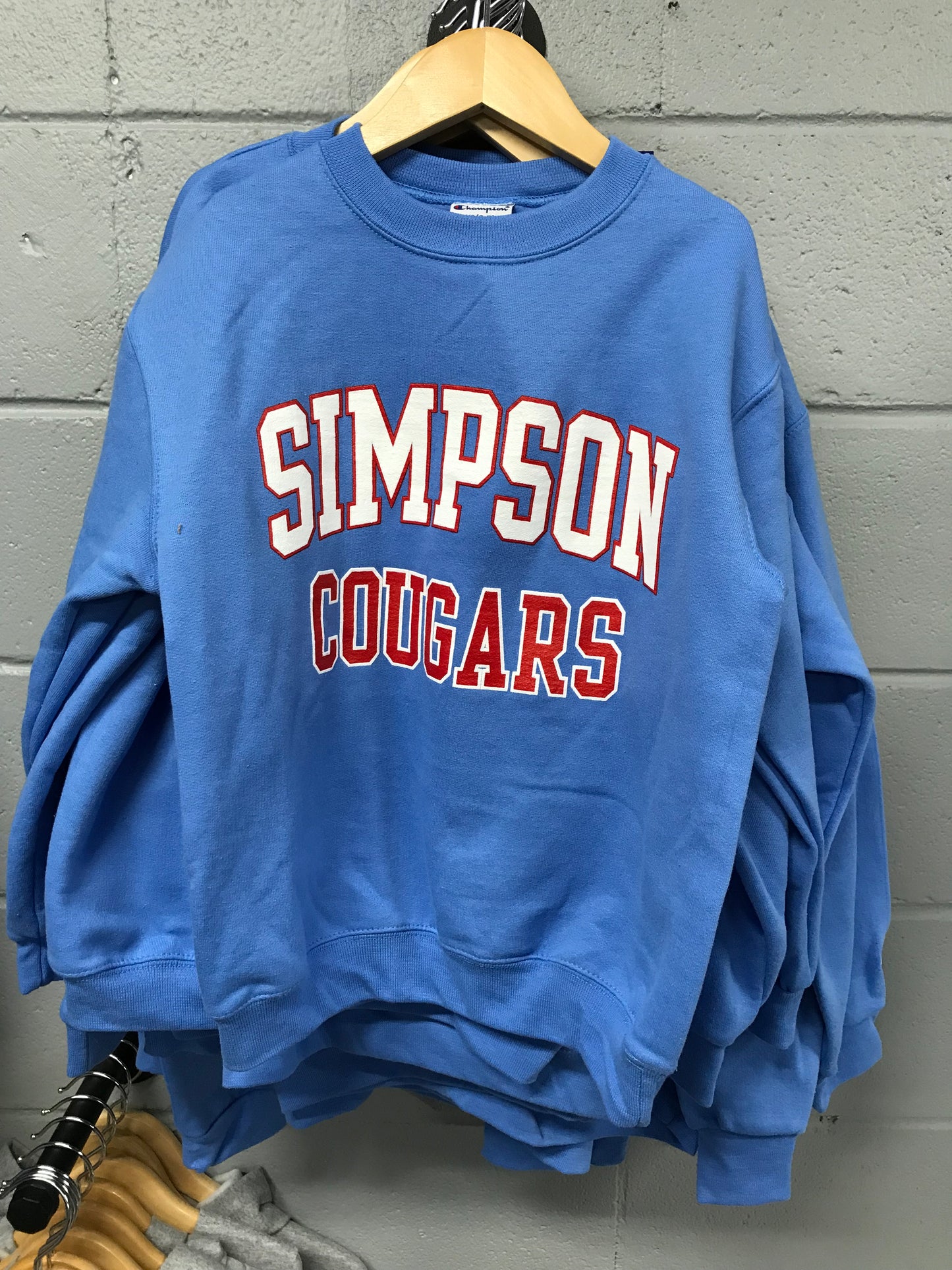 Powder Blue Hoodie White Simpson Outline Red Youth