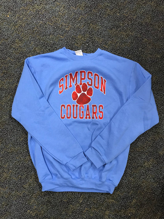 Blue Simpson Cougars Crewneck