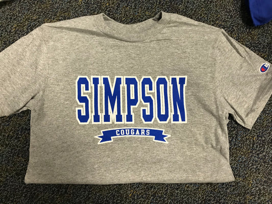 Youth Grey SS BLUE Simpson Cougars